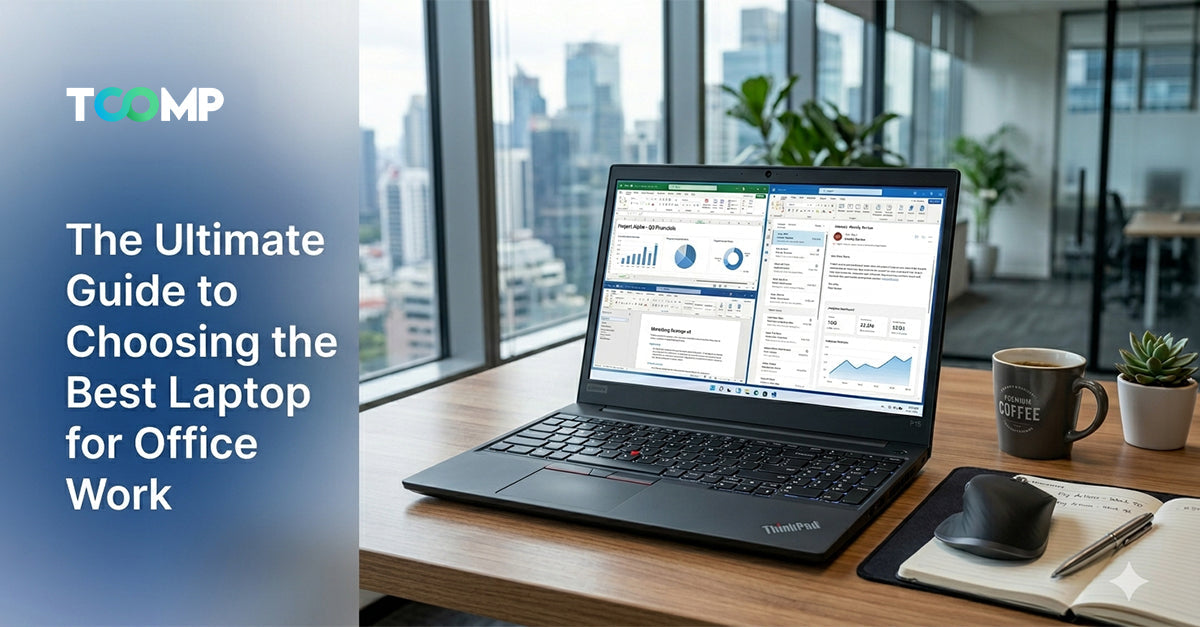 Detailed guide to help users choose the best laptop for work, highlighting essential features and performance factors.
