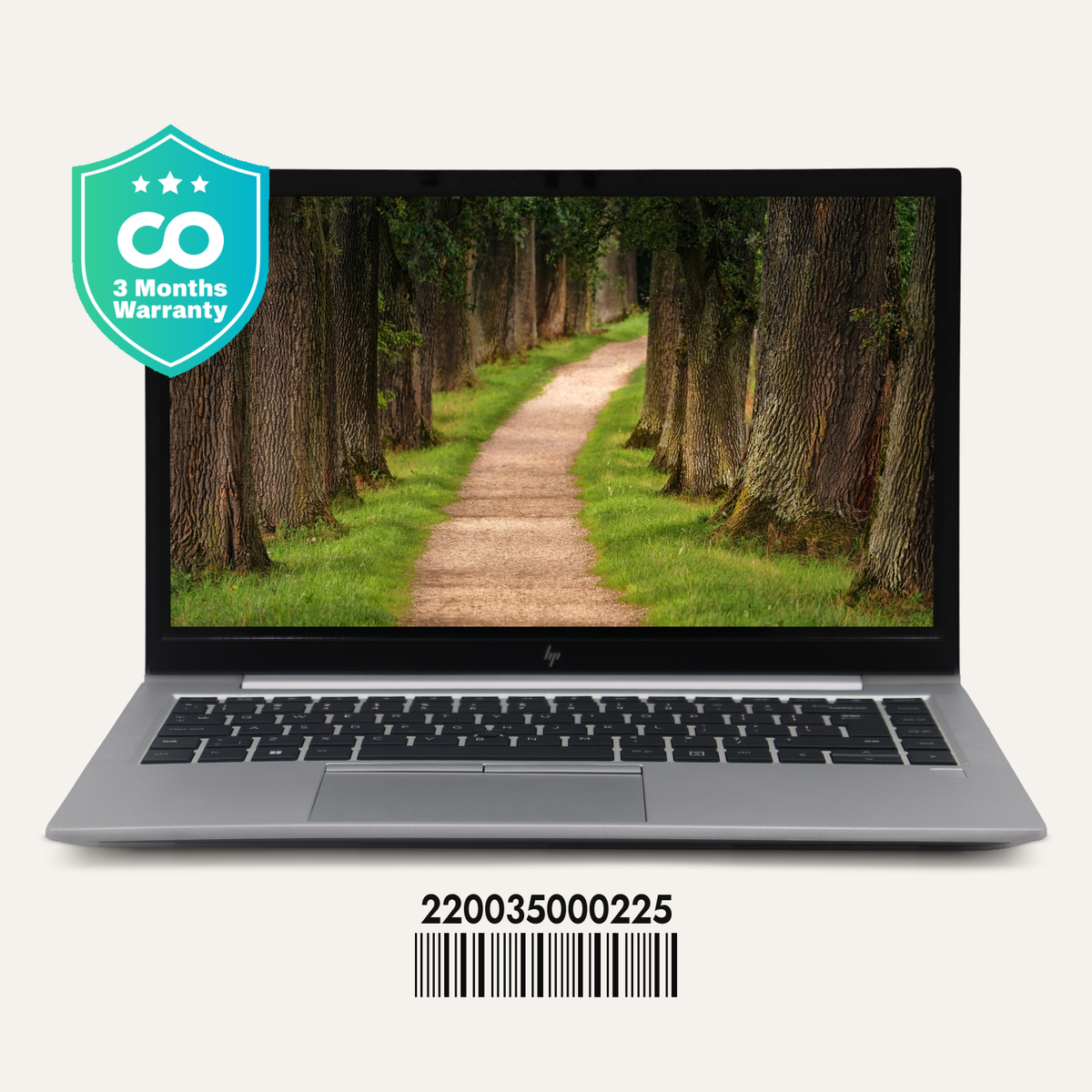 HP ELITEBOOK 845 G7 SN: 00225 front view