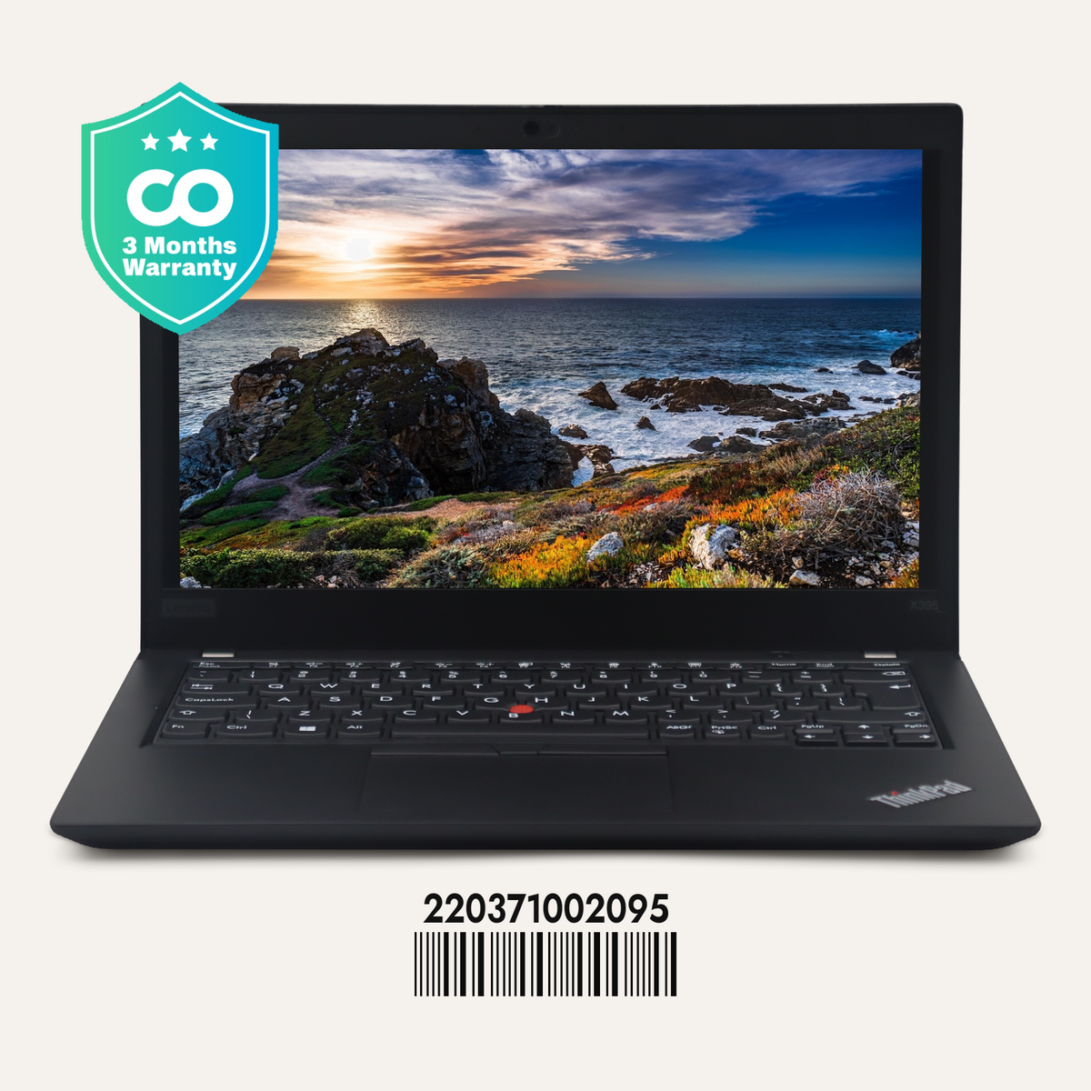 LENOVO THINKPAD X395 SN: 02095 front view