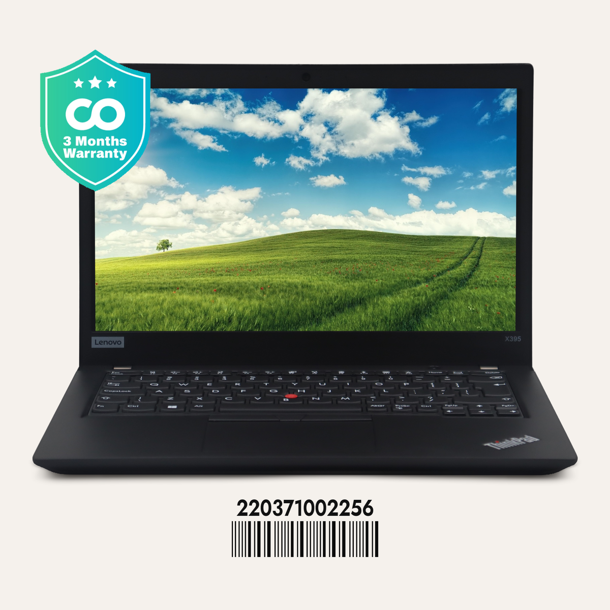 LENOVO THINKPAD X395 SN: 02256 front view