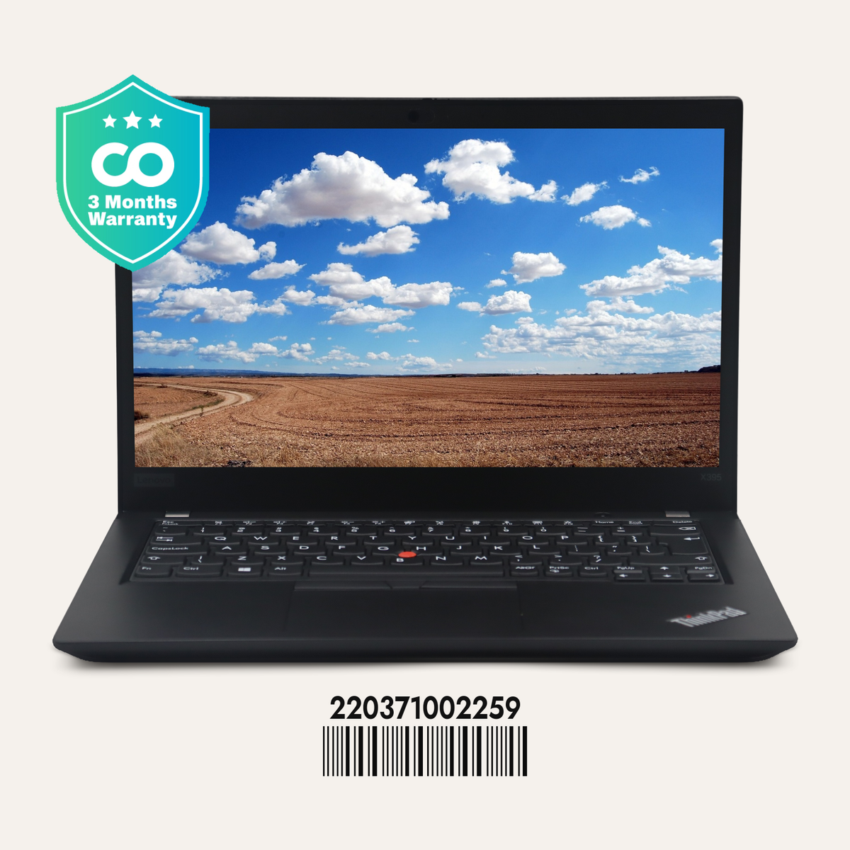 LENOVO THINKPAD X395 SN: 02259 front view