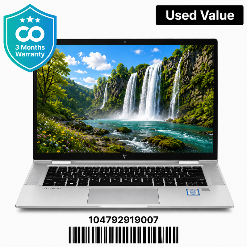 HP ELITEBOOK X360 1030 G2: 7th Gen i5, 8GB RAM, 256GB SSD, SN:19010
