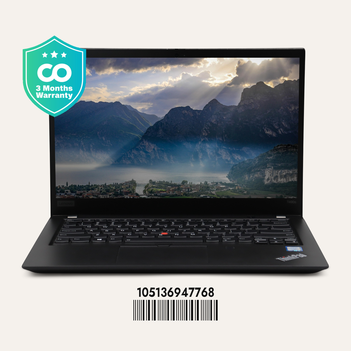 LENOVO THINKPAD T490S SN: 47768 front view