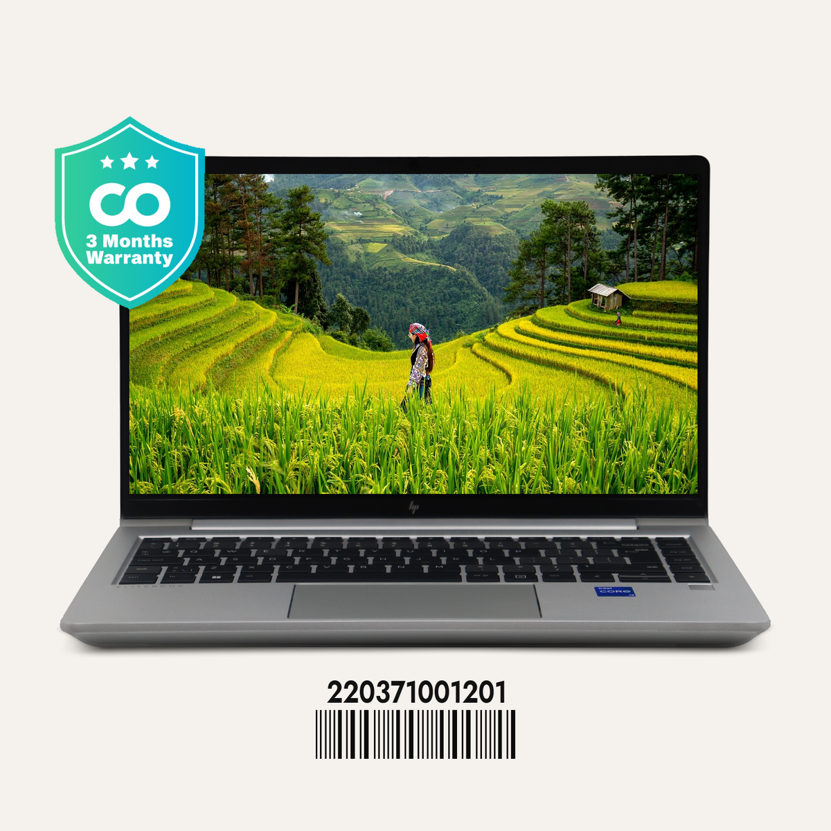 HP ELITEBOOK 640 G9 SN: 01201 front view
