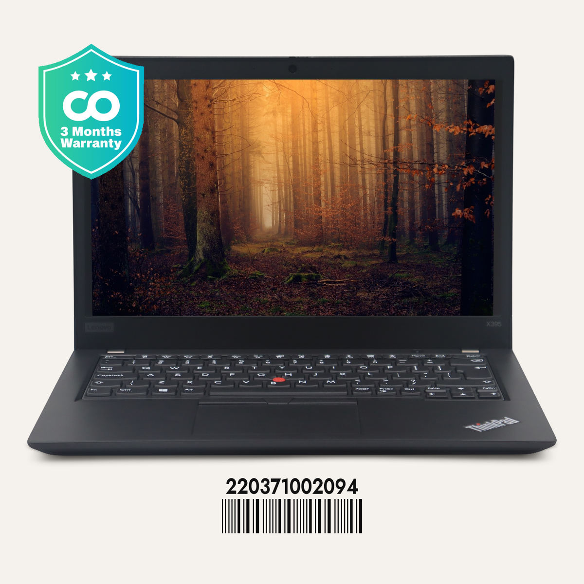 LENOVO THINKPAD X395 SN: 02094 front view