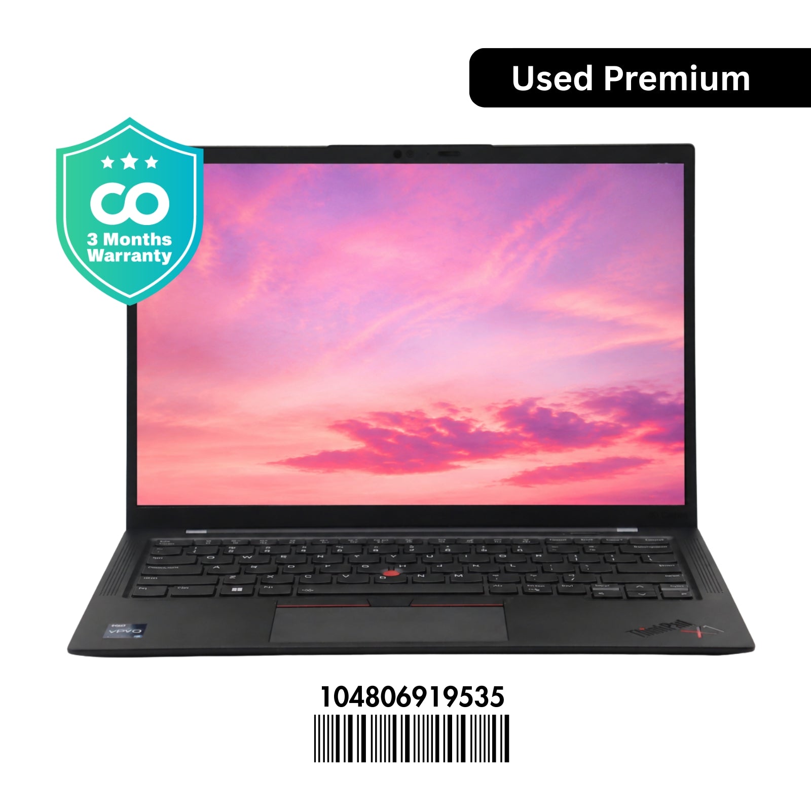 LENOVO ThinkPad X1 Carbon Gen 10: 12th Gen i7, 16GB RAM, 256GB SSD, SN:19535