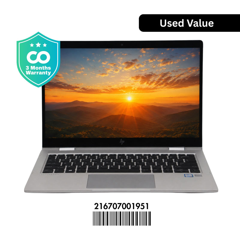 HP ELITEBOOK X360 830 G5: 8th Gen i5, 8GB RAM, 256GB SSD, SN:01951