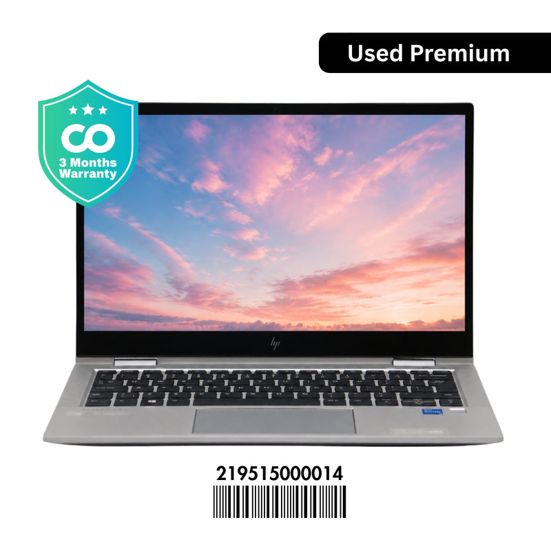 HP ELITEBOOK X360 830 G8: 11th Gen i5, 16GB RAM, 256GB SSD, SN:00014