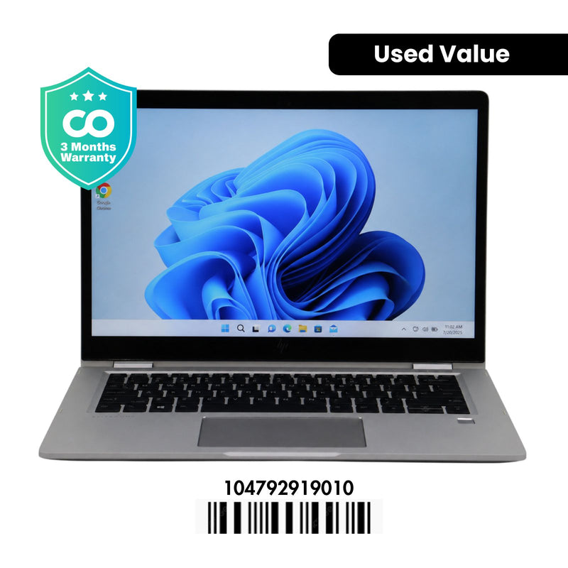 HP ELITEBOOK X360 1030 G2: 7th Gen i5, 8GB RAM, 256GB SSD, SN:19010