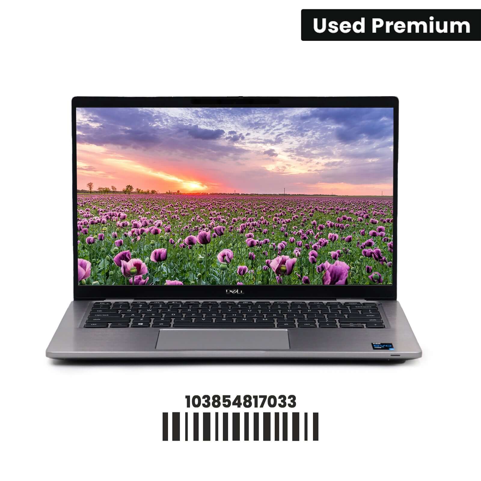 T-Comp Dell Latitude 7420 11th Gen i5, 16GB RAM, 256GB SSD open laptop showing Windows desktop and keyboard