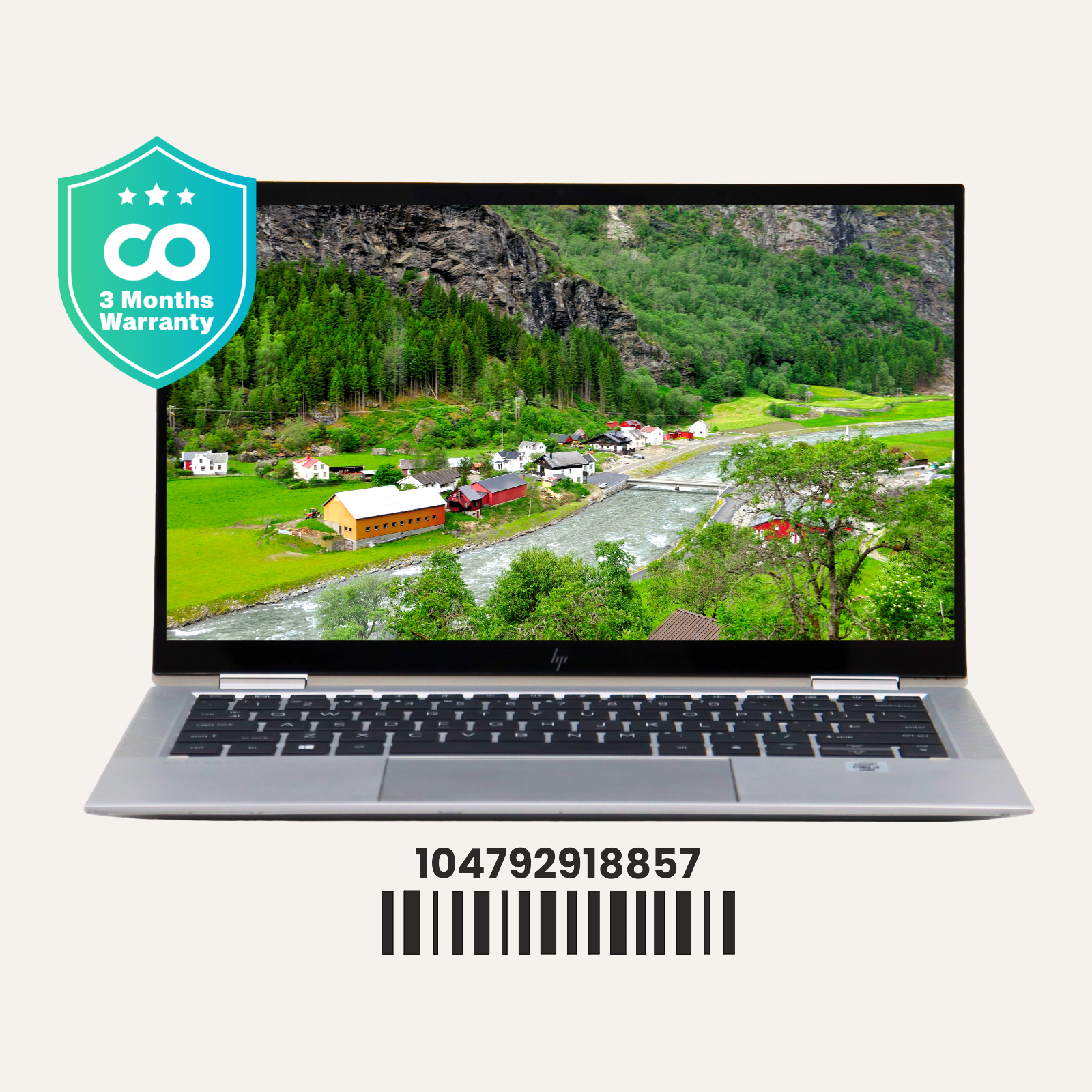 HP EliteBook X360 1030 G7: 10th Gen i5, 16GB RAM, 256GB SSD, SN:18857