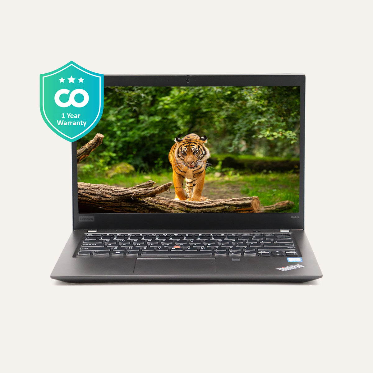 Lenovo ThinkPad T490s refurbished laptop manually - Frount View