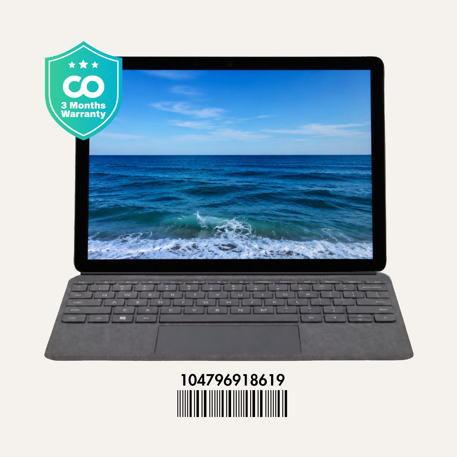 Microsoft SURFACE GO 3: i3, 10th Gen, 4GB RAM, 64GB SSD, SN:18619