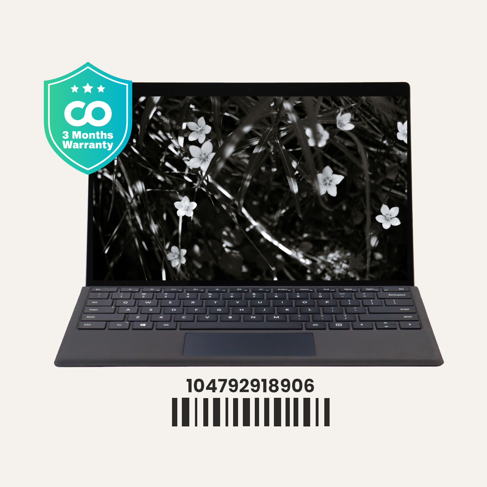 MICROSOFT SURFACE PRO 5: 7th Gen i5, 8GB RAM, 256GB SSD, SN:18906